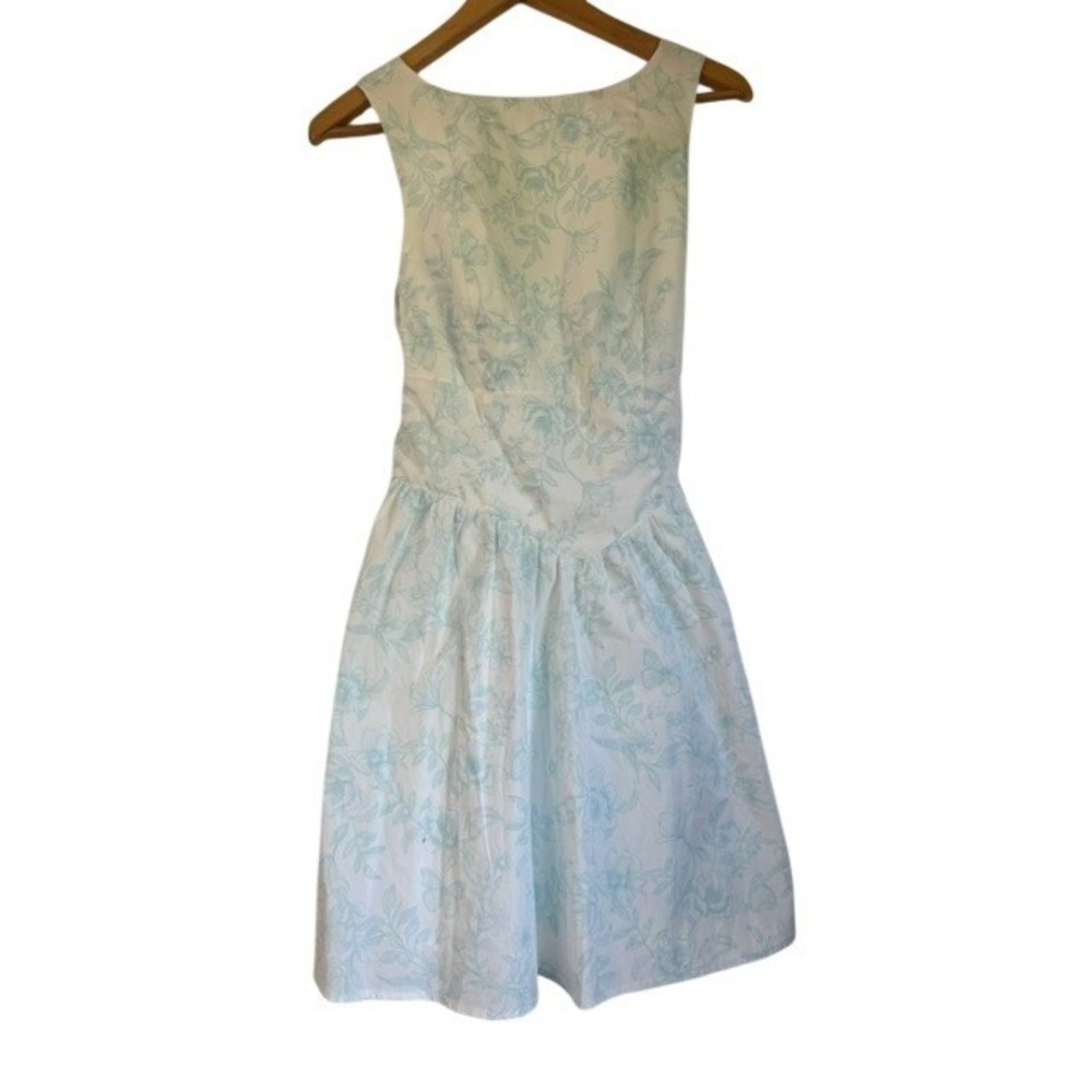 NWT‎ Wild Fable Girls Blue White Floral Butterfly Open Back Tie Dress Size M
